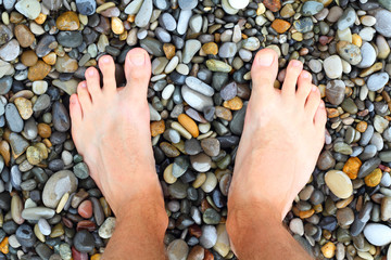 Foot sea stones top view
