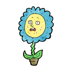 cartoon flower with face
