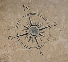 Compass carved in stone