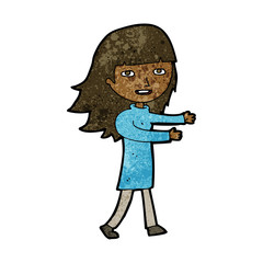 cartoon happy girl