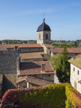 Rooftops of an old medieval village Perouges in France