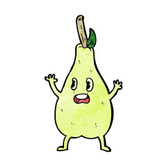 cartoon frightened pear