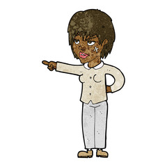 cartoon woman pointing