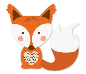 Junger schlauer Fuchs sitzend Vektor