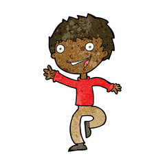 cartoon excited boy