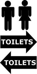 toilets sign for man and woman