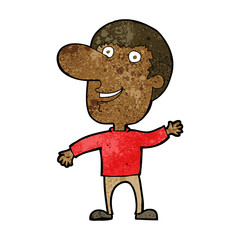 cartoon waving man