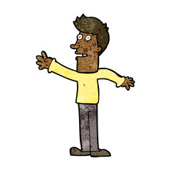 cartoon man reaching