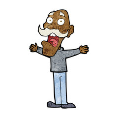 cartoon stressed old man