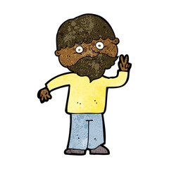 cartoon man giving peace sign