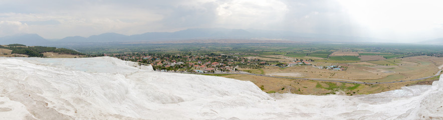 White rocks and travertines of Pamukkale, Turkey