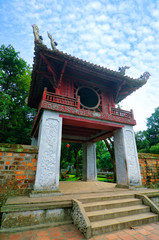 One of the gates at the Temple of Literature, Van Mieu, in Hanoi, Vietnam