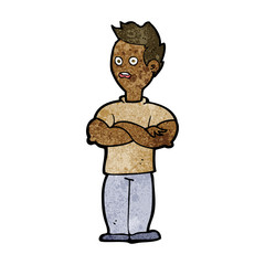 cartoon man with crossed arms