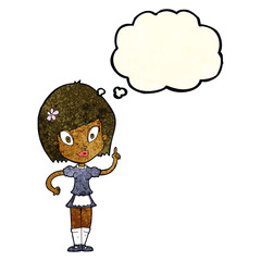 cartoon pretty maid with thought bubble