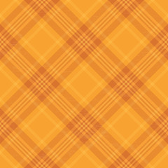 Yellow diagonal tartan fabric vector seamless pattern background