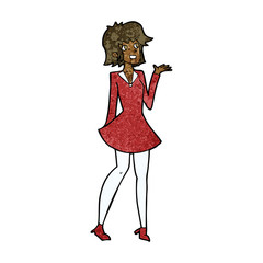 cartoon pretty woman in dress