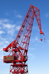 Old red harbour crane