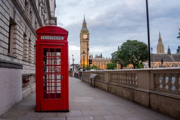 Deurstickers Monument Big Ben en Westminster Abbey in Londen, Engeland