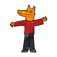 cartoon happy fox man