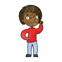 cartoon boy with idea