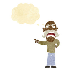 cartoon angry old man with thought bubble