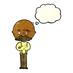 cartoon grandfather with thought bubble