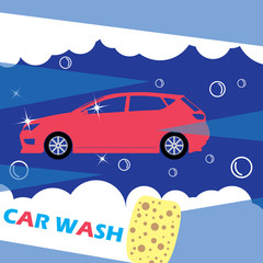 Red car wash needles on a dark blue background