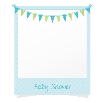 Blue Polaroid "Baby Shower"