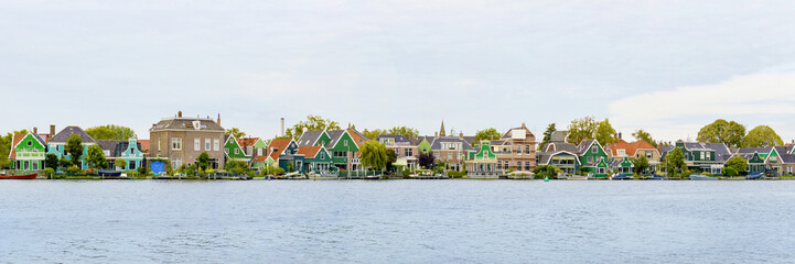 Dutch houses in a village panorama, Zaanse Schans