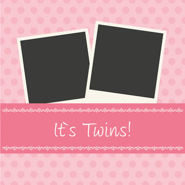Sweet Baby Card "It`s Twins"