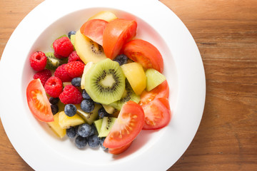 Fresh Fruit Salad in White dish