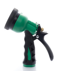 Green Garden sprayer gun  on White background