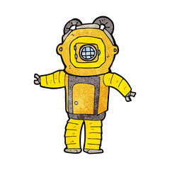 cartoon deep sea diver