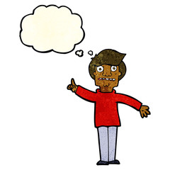 cartoon man asking question with thought bubble