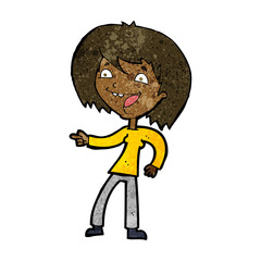 cartoon woman laughing and pointing