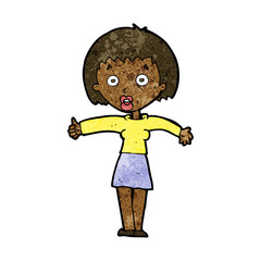 cartoon amazed woman