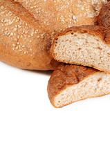 Fresh bread isolated on a white background
