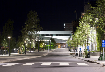 Downtown Umeå, Sweden at Night