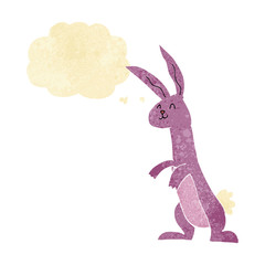 cartoon rabbit with thought bubble