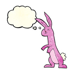 cartoon rabbit with thought bubble