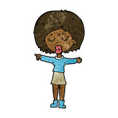 cartoon pointing woman