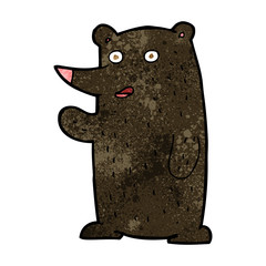 cartoon waving black bear