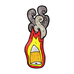 cartoon flaming bullet