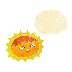 cartoon sun with thought bubble