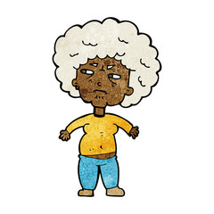 cartoon annoyed old woman