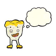 cartoon tooth with thought bubble