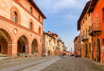 Fototapeta na wymiar Old town of Saluzzo, Italy.