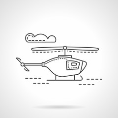 Flat line military copter vector icon