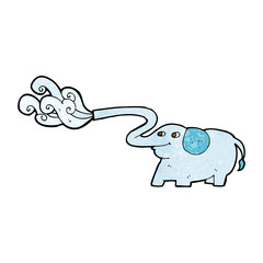cartoon elephant squirting water