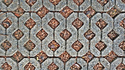 Stone bricks cement concrete floor